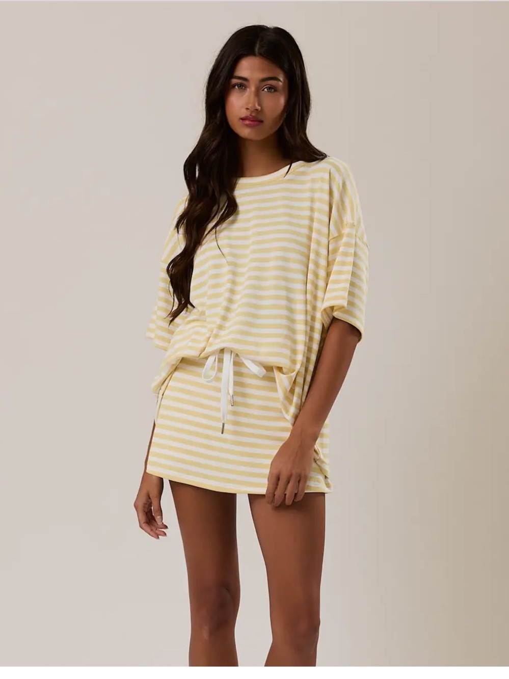 Pink and White Striped Short Sleeve Tee